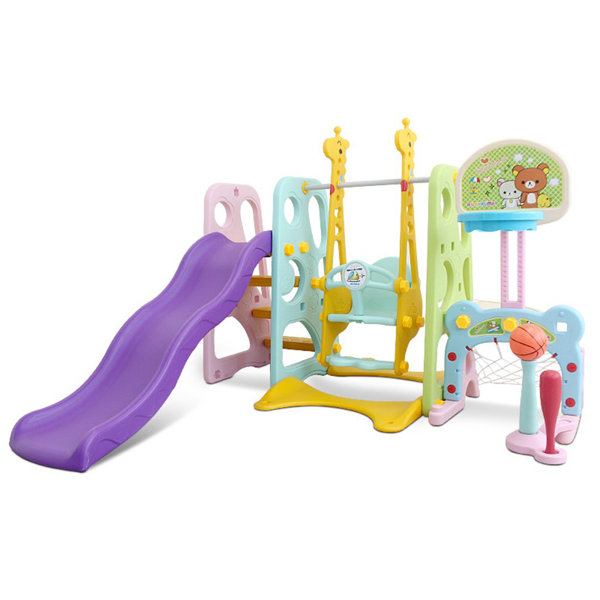 FLUVA 6 in 1 Climber Slide Baby Swing Set Wayfair